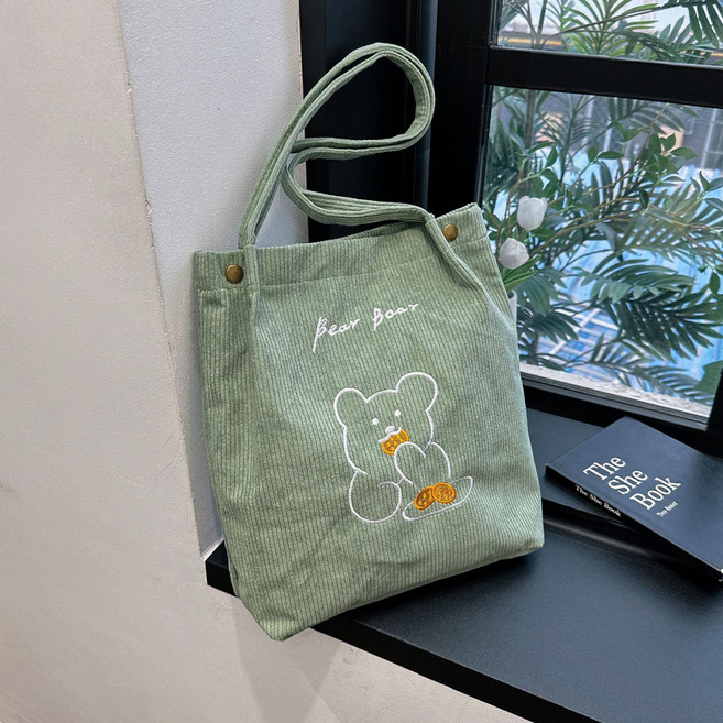 알로데 쿠키베어 코듀로이백