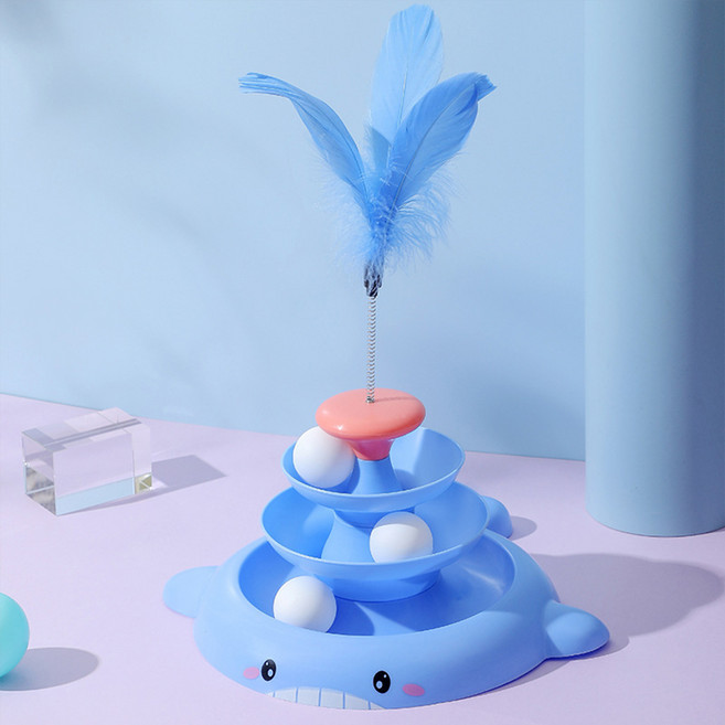 데이소이 고양이 사랑스러운 고래 장난감 ONE SIZE, 1 블루깃털, 1개