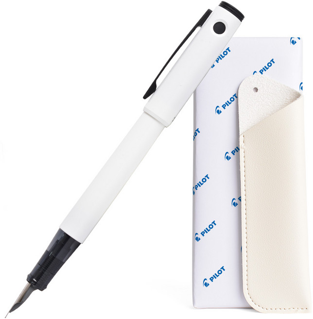 파이롯트 라이티브 만년필 + 가죽 펜케이스 + 선물포장 세트, F, 액티브화이트