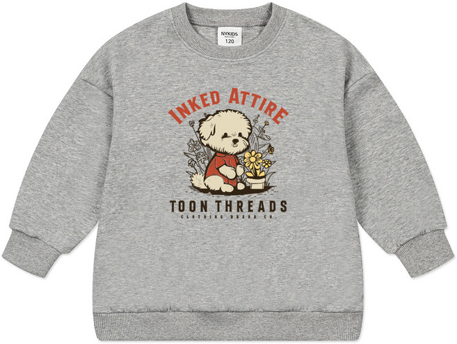 뉴욕꼬맹이 아동용 오버핏 맨투맨 티셔츠 W294