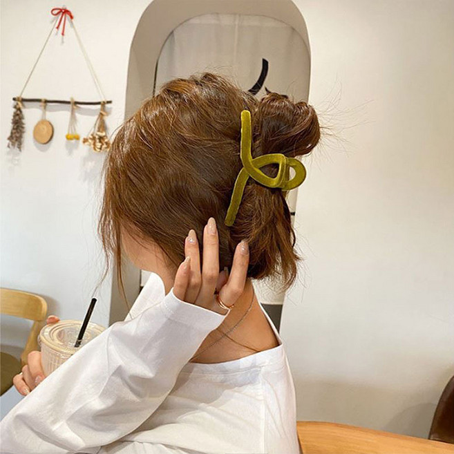수스다 벨벳꼬임 빅사이즈 올림머리 집게핀 11cm x 5.5 cm