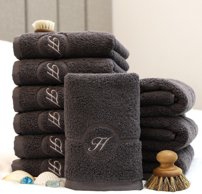 프롬코튼 로열 H 고중량 프리미엄 호텔수건 210g 40수 코마사, 그레이, 10개