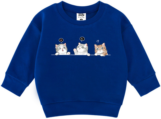 키즈크루 아동용 특양면 패밀리캣 맨투맨