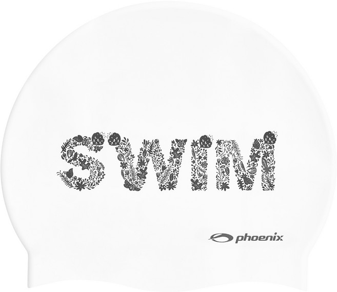Phoenix 設計款矽膠泳帽 SWIM PSC-03, 白色, 1個
