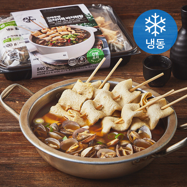 고래주방 꼬치어묵 바지락탕 (냉동), 840g, 1개