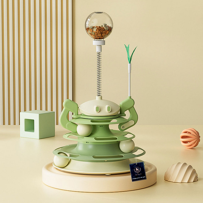 딩동펫 반려동물 솔라 노즈워크 트랙볼 장난감, 그린, 1개