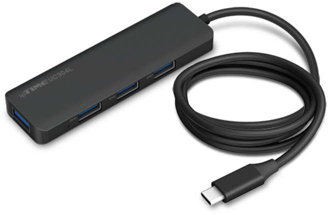 ipTIME 4포트 Type C USB 확장 허브 UC304L, 블랙, 1개