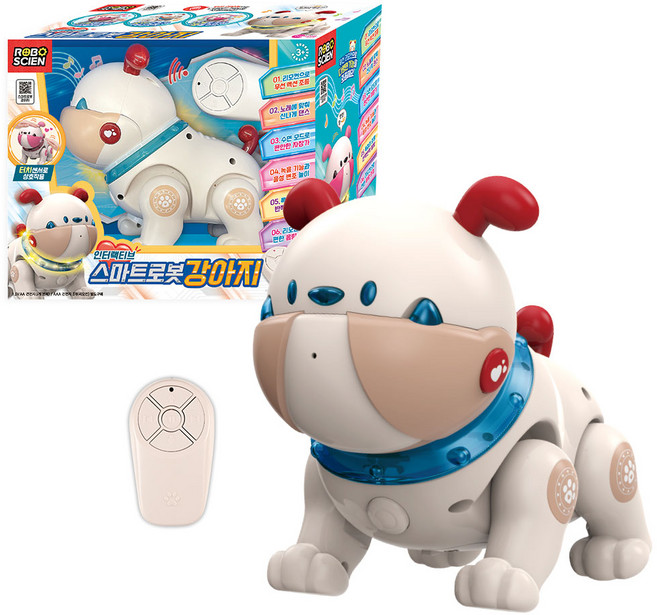 원앤원 로보사이언 무선조종 스마트 로봇강아지 불독, 베이지, 1개