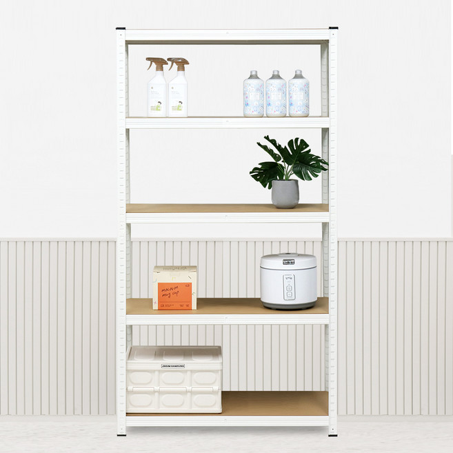 팬물산 경량랙 조립식 앵글선반 1000, 화이트, 5단