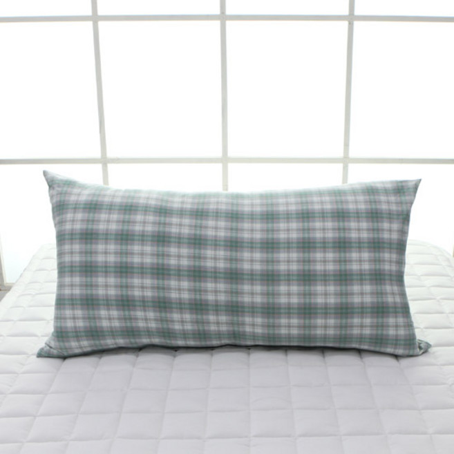 보몽드 국내산 면 30수 선염 사계절 대쿠션 솜포함, 아이비체크 아이비그린