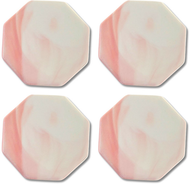 주앤지 대리석 마블 티코스터 팔각, 마블핑크, 4개