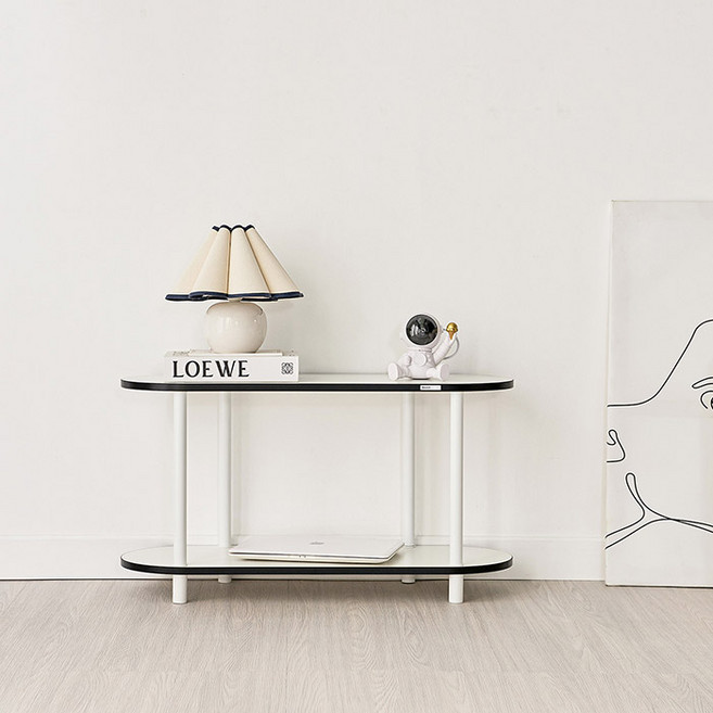 룸앤홈 엣지라운드 선반 1000, 화이트, 2단