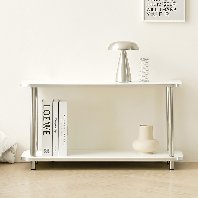 루시드 사각 선반 1000, 화이트, 2단