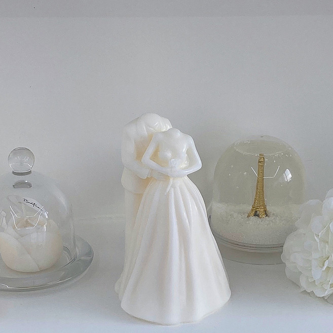 F5NATURE 오브제 웨딩캔들 신랑신부 선물세트, 잉글리쉬페어앤프리지아, 1개, 230g