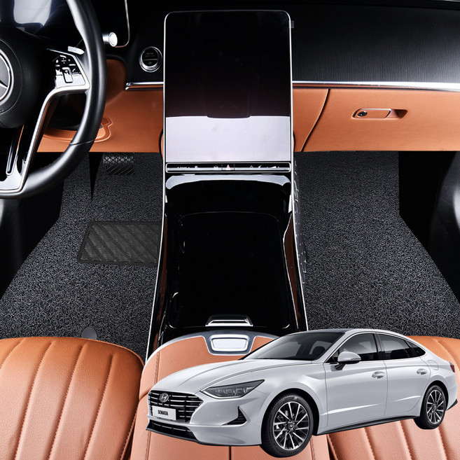 지엠지모터스 코일 확장형 자동차 매트, 프리미엄 블랙, DN8 소나타 2020년 2열고리 유