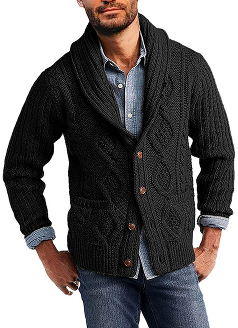 남성용 알럽홈 꽈배기니트 원버튼 가디건