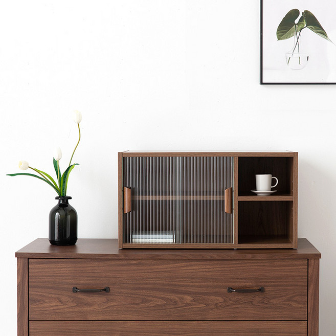 마켓비 피크 2문 미니수납장 630, 브라운