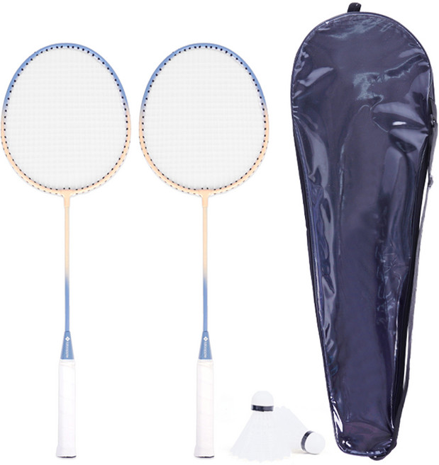 라라애플 배드민턴 라켓 2p + 셔틀콕 2p + 가방 세트, 1세트, WLA5001