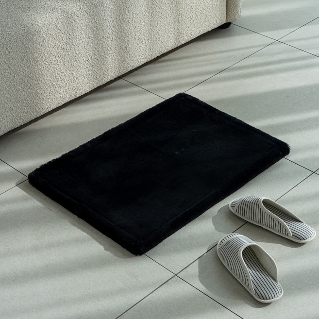 인룸 베이직 퍼 극세사 주방매트, 블랙