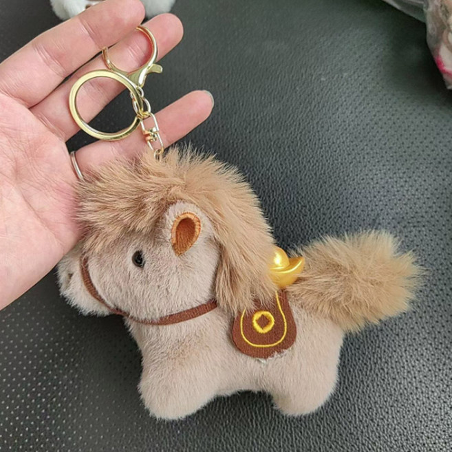 어반카 마스코트 소프트 말인형 키링, 베이지, 1개