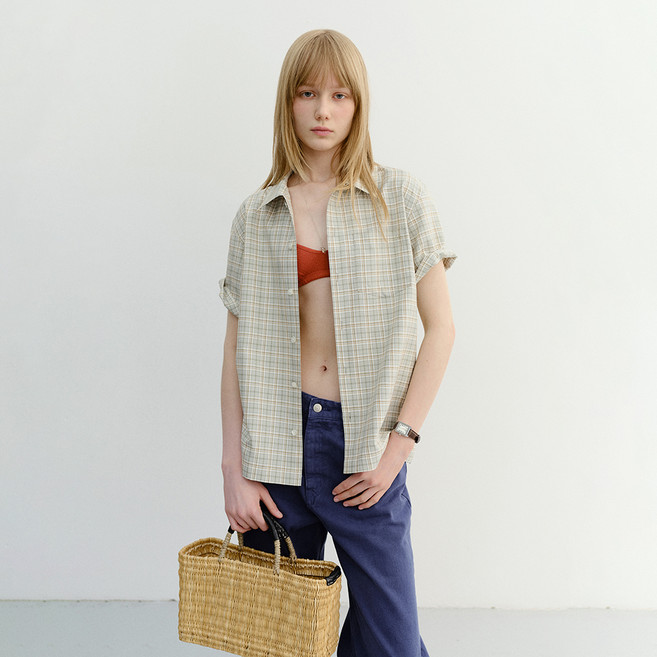 던스트 여성용 CHECKED PAJAMA SHIRT UDSH6B133