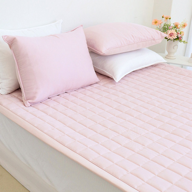 이불넷 듀라론 시원한 고정밴드형 침대패드, 핑크