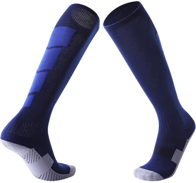 스포츠 농구 축구 두꺼운 무릎 승마양말, 07 로얄 블루 케일란, 1개