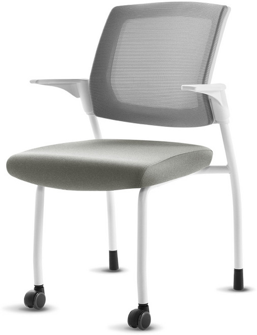 체어클럽 서울대의자 팔걸이형 화이트바디, 다크그레이