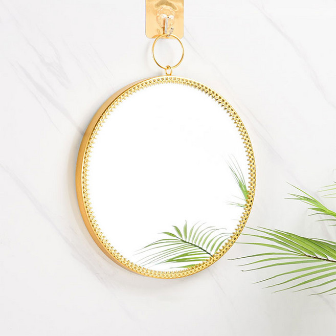 아리코 벽걸이 북유럽풍 원형 거울 L, 골드