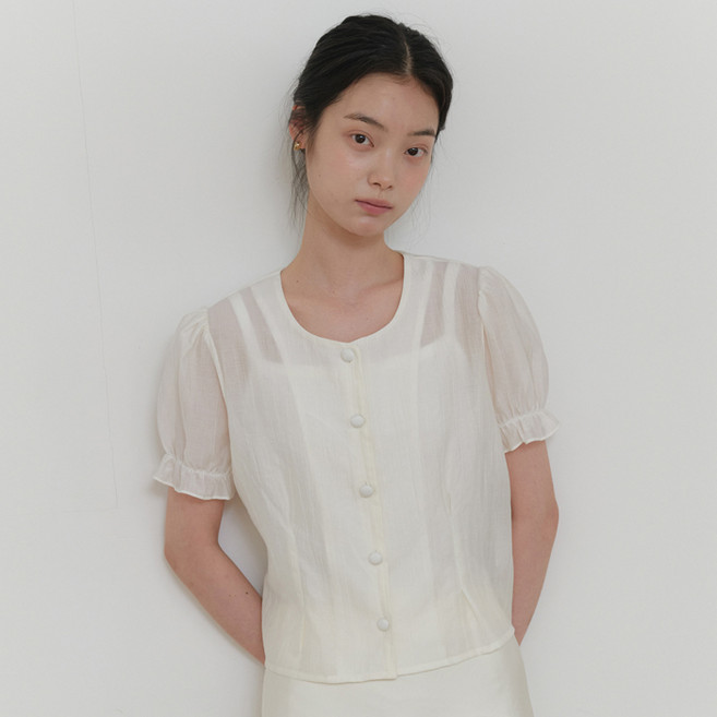 엽페 SOFT SHIRRING SHIRT