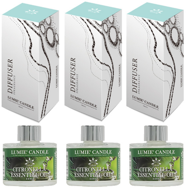 르미에 식물성 주정 디퓨저 + 리드스틱 5p 세트, 시트로넬라, 100ml, 3개
