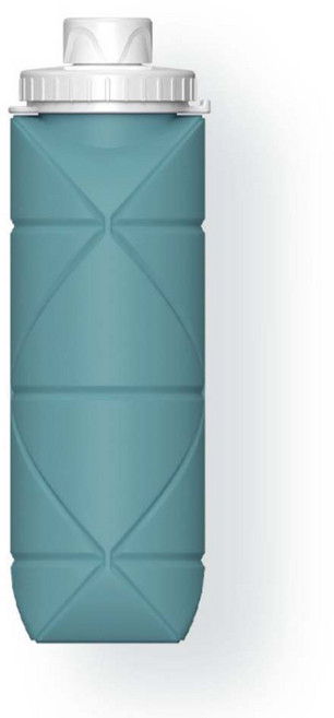 KKOMKKOMI 攜帶式可折疊矽膠隨行瓶, 薄荷綠, 600ml