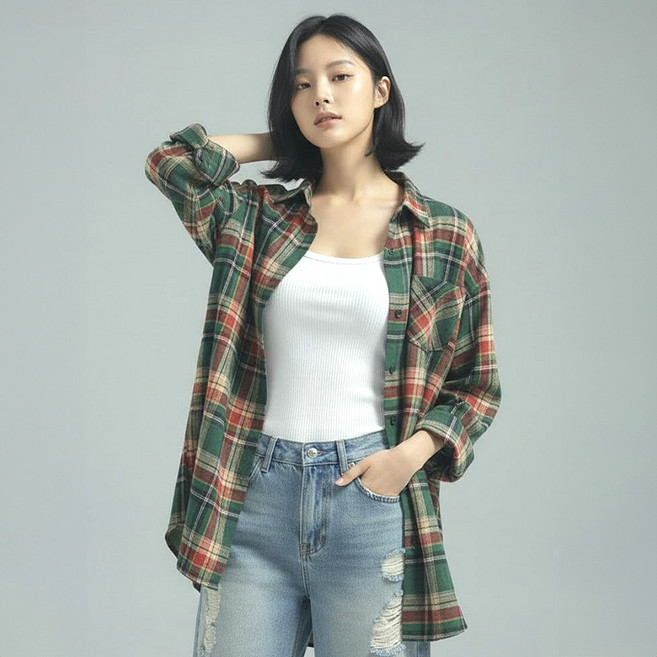 메이첼 여성용 그리아드 시크 캐주얼 셔츠 12466