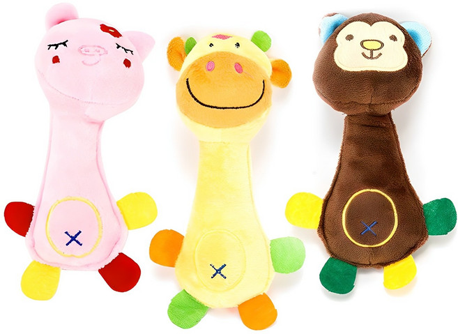 DING DONG PET 寵物叢林玩偶3件組 (豬、牛、猴子), 豬 + 牛 + 猴子, 1組
