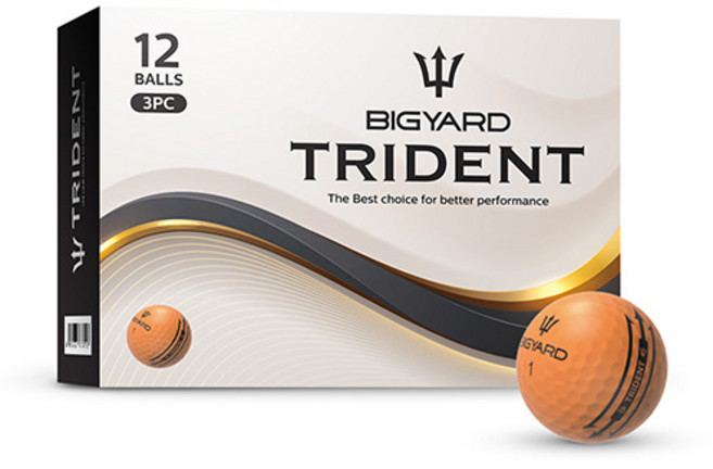 빅야드 트라이던트 골프공 3피스, 오렌지, 12개입, 1개