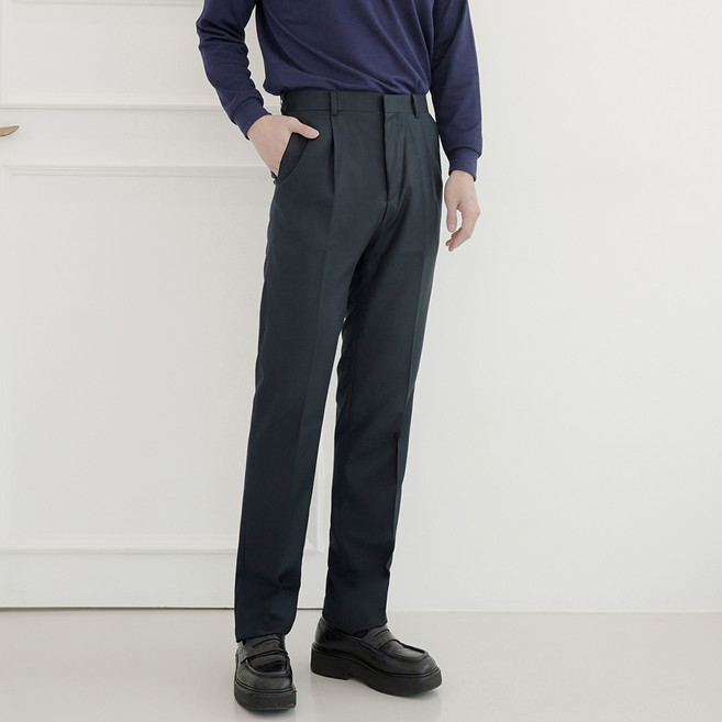 Townclo 男士羊毛單褶正式西裝褲