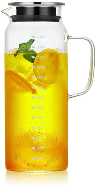 비바 스테인레스 내열유리 물병, 투명, 1.3L, 1개