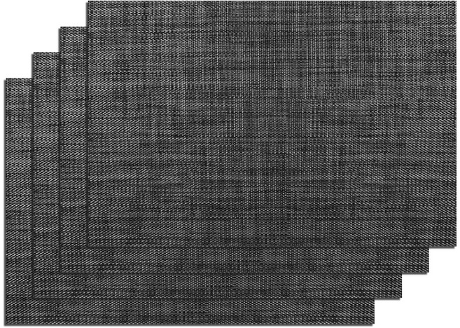 모던앳 호텔 방수 다이닝 식탁 매트 4p 세트, 모던블랙, 45 x 30 cm, 1세트
