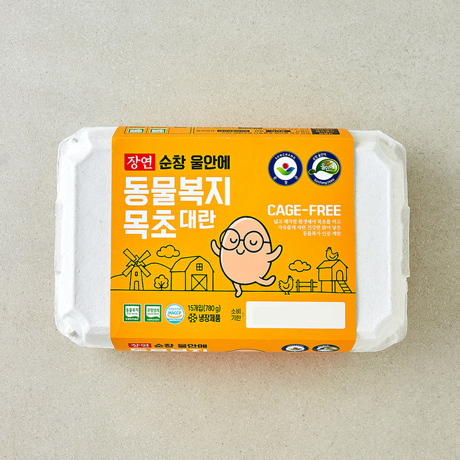 장연 순창 동물복지 인증 울안에 목초 대란 780g, 1개, 15구