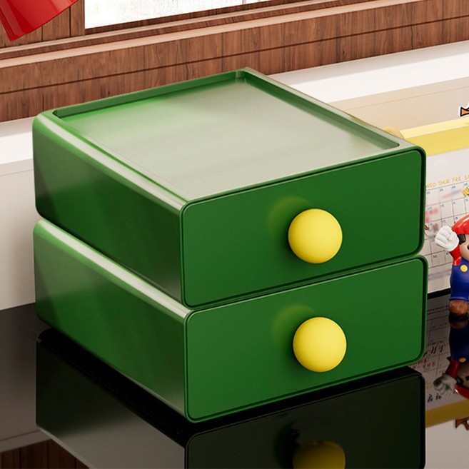 앤티스 컬러볼 데스크 다용도 미니서랍, 그린, 2개