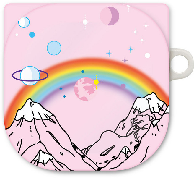 프루그나 디자인 무지개행성 갤럭시 버즈 프로 / 라이브 / 버즈2 하드케이스, 핑크