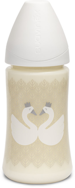 스와비넥스 뉴 화이트 컬렉션 와이드넥 3포지션 실리콘 젖병, 화이트스완, 270ml, 1개