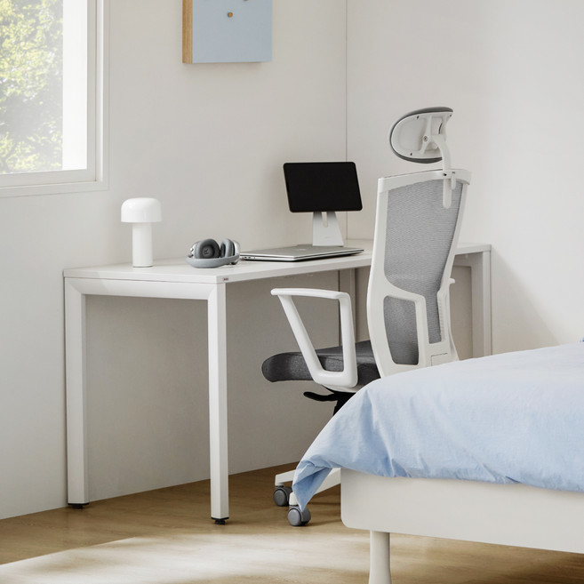 일룸 멘디 책상 1000폭 방문설치, 화이트