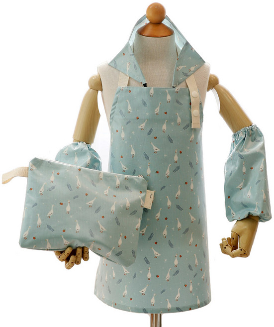 세맘스 아동용 TPU 방수 앞치마 + 두건 + 가방 + 토시 세트