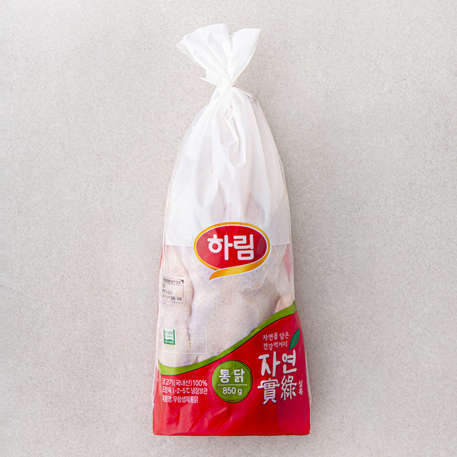 하림 무항생제 인증 자연실록 통닭 (냉장), 850g, 1개