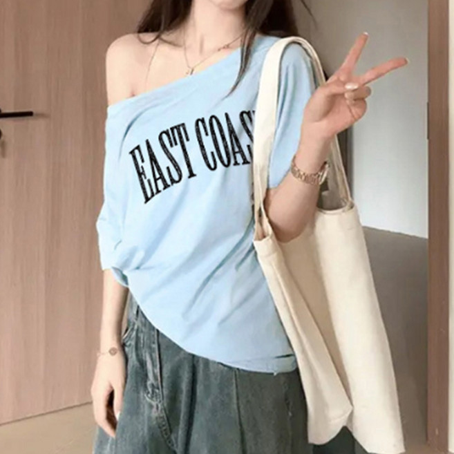 PEONIST 女款 East 寬鬆版型休閒露肩T恤