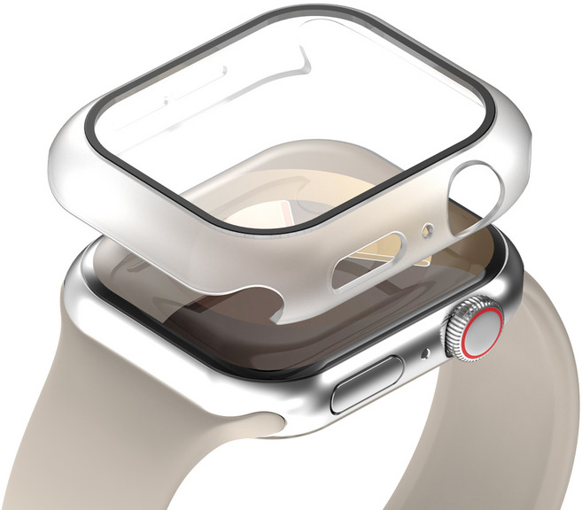 누아트 애플워치 풀커버 강화유리 하드케이스, 매트클리어, 1개