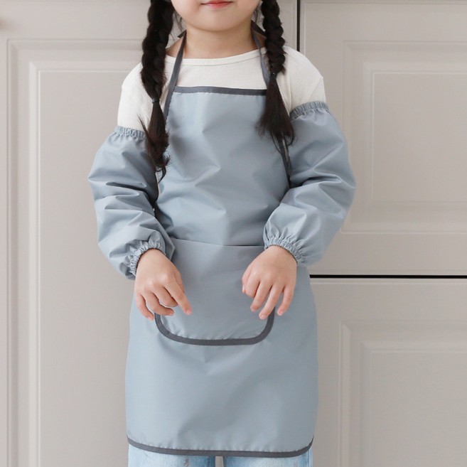 베베슈에뜨 아동용 국내산 딥파스텔 방수 앞치마 + 팔토시 세트