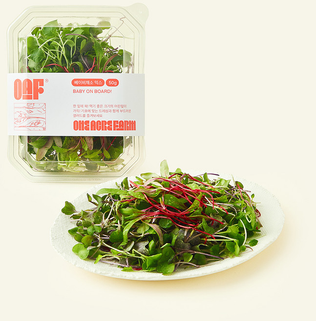 원에이커팜 무농약 인증 베이비 채소 믹스, 50g, 1개, 1개입