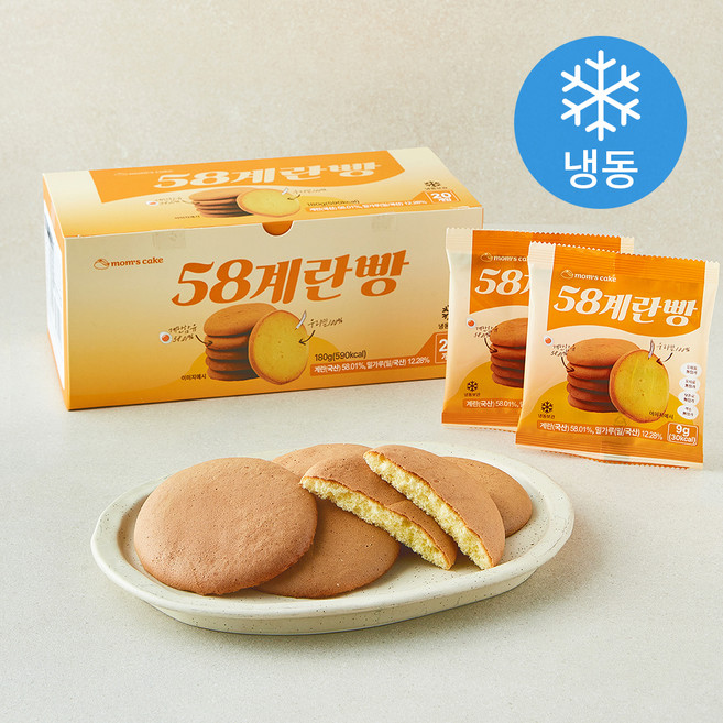 맘스케이크 58계란빵 (냉동), 9g, 1개, 20개입